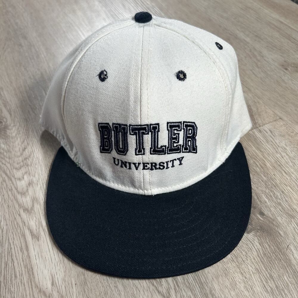 Vintage Butler Bulldogs Hat Snapback College Wool‎ White Cap Made in USA